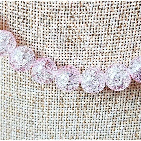 Joan Rivers Signed Crackle Acrylic Single Strand Necklace 19 Inches - Picture 4 of 7